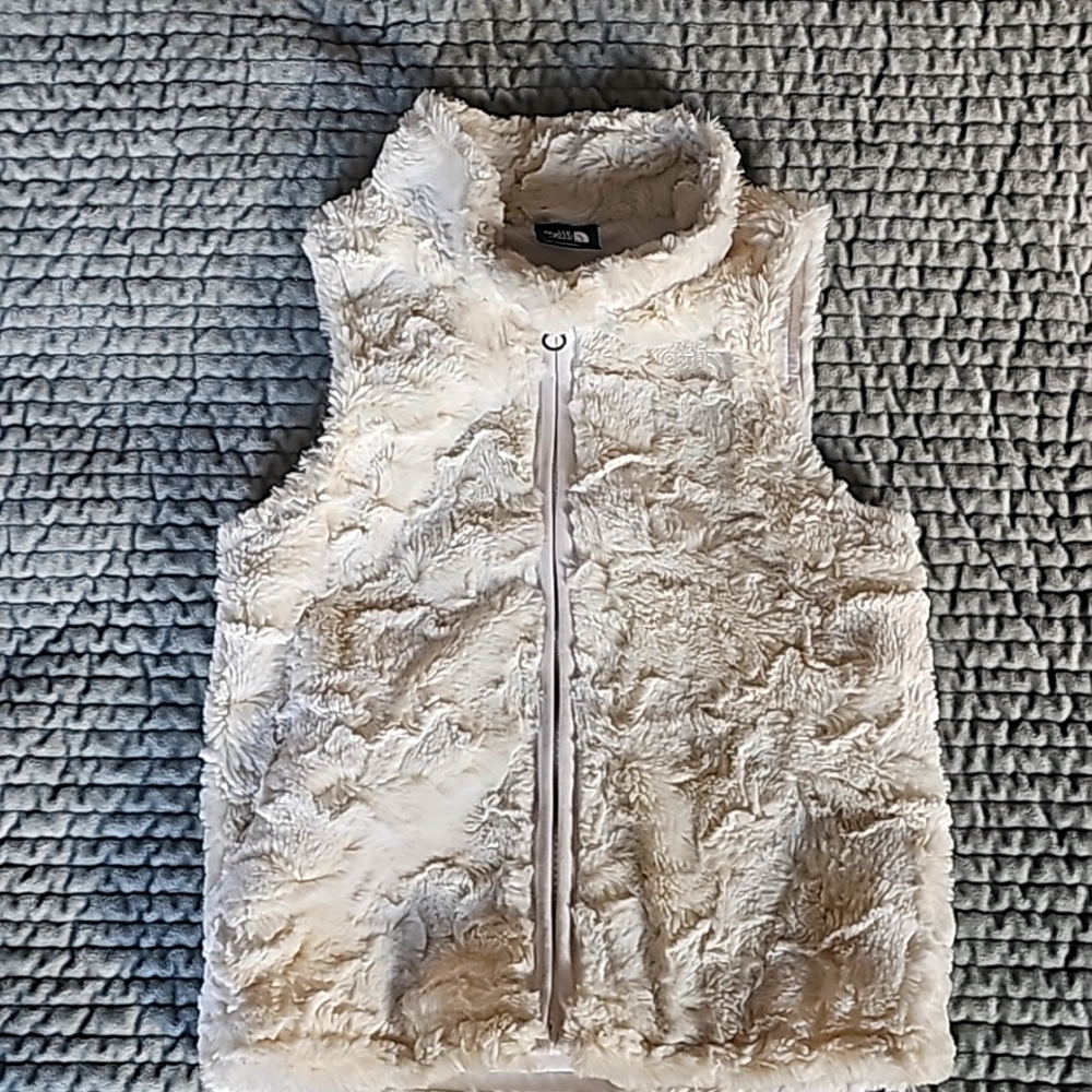 Kids North Face white fleece vest size 4T